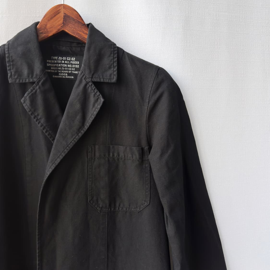 Zucca 주카 코튼 린넨 혼방 워싱 롱 코트 블랙 S 상품이미지3