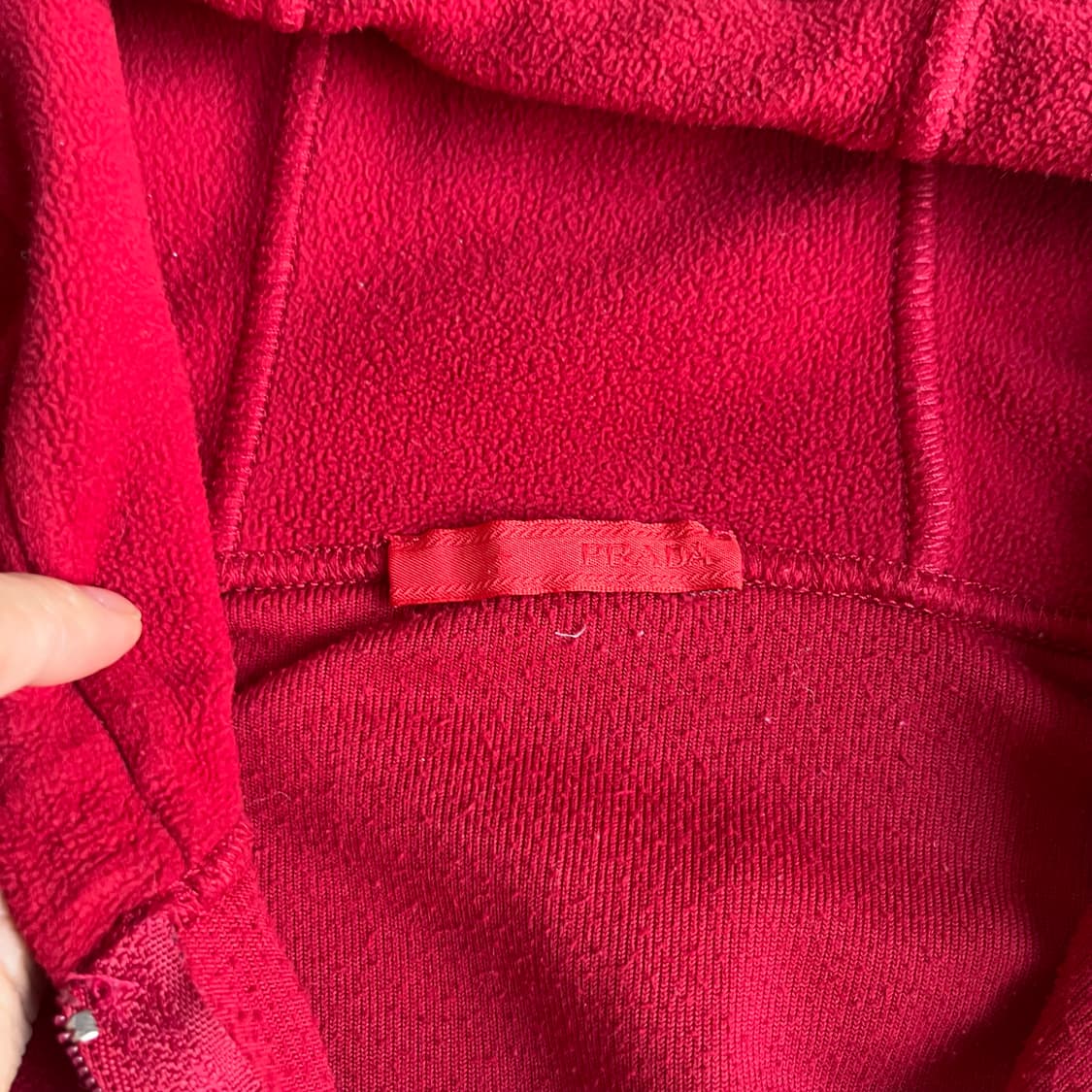 프라다 레드라인 풀집 후즈 플리스 자켓  상품이미지4