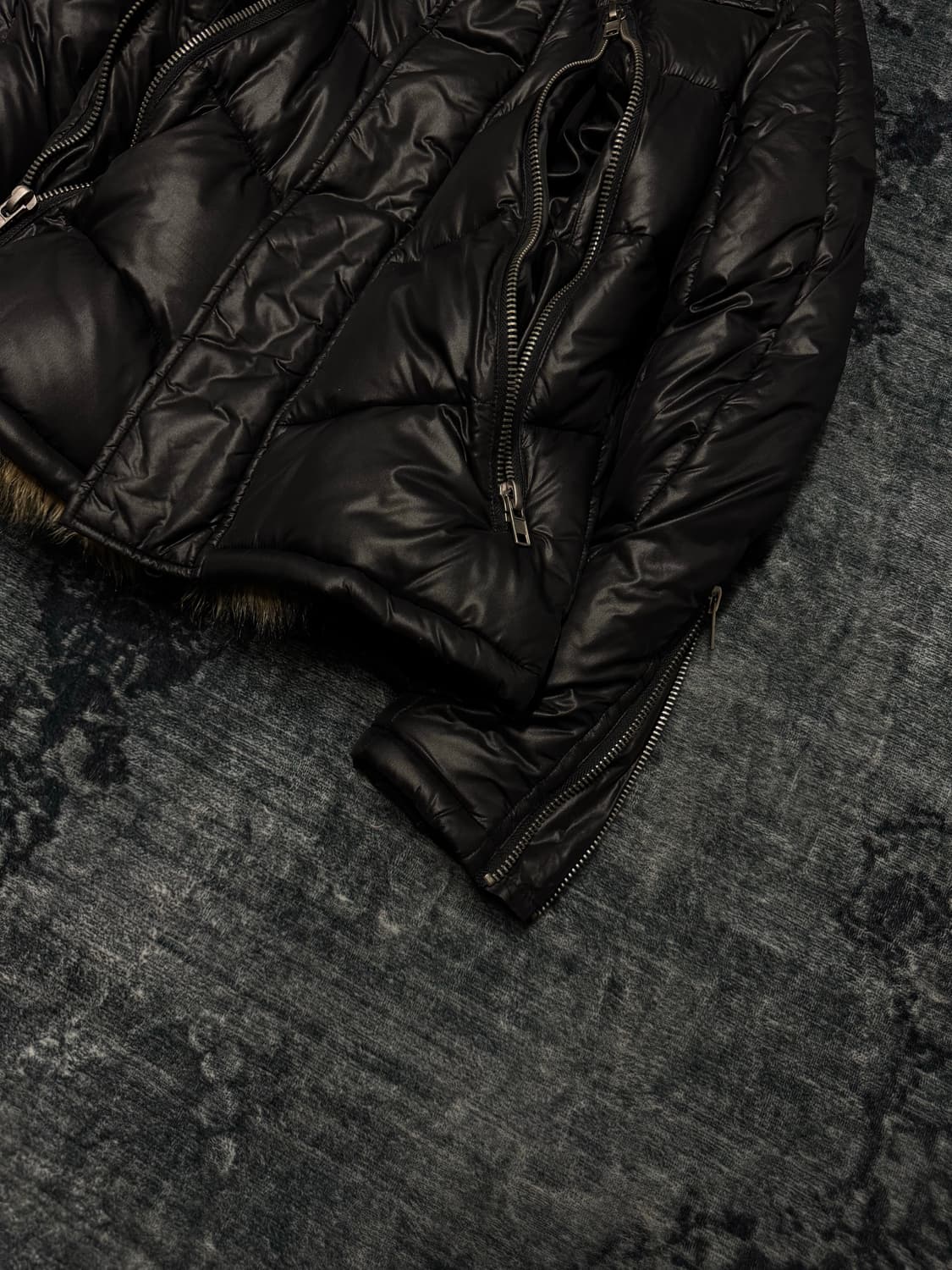 Varosh 00s zipper gimmick fur down jacke 상품이미지5