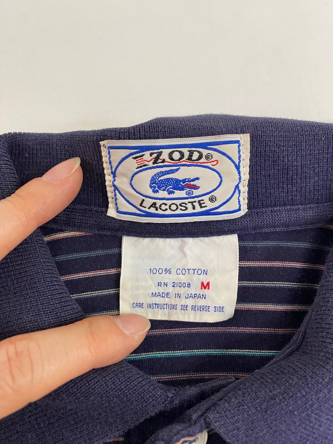 80-90s lzod Lacoste 라코스테 폴로 반팔티 M <120>  상품이미지3
