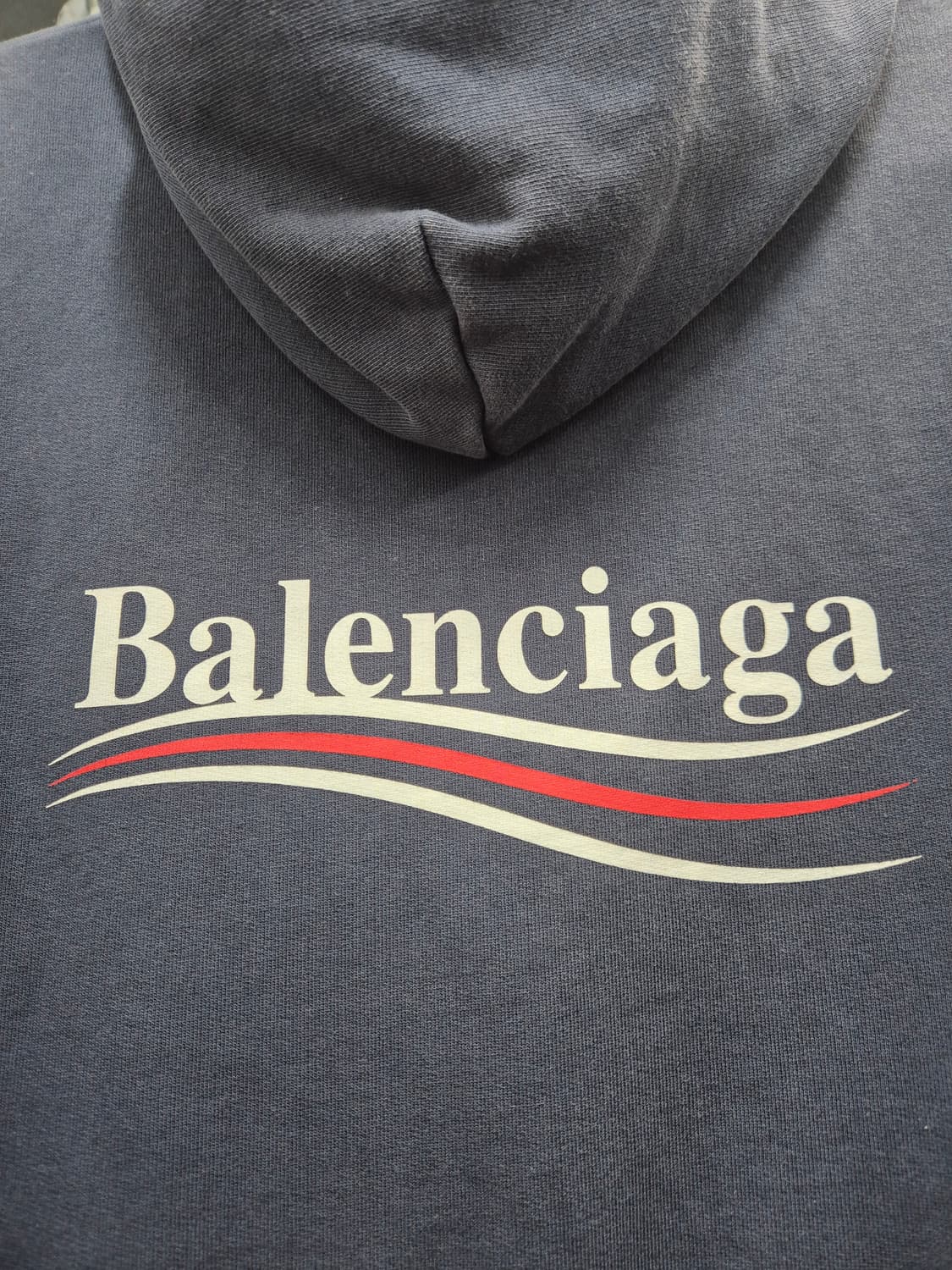 발렌시아가 후드티 폴리티컬 캠페인 라지 그레이 / 100(정품) 상품이미지5