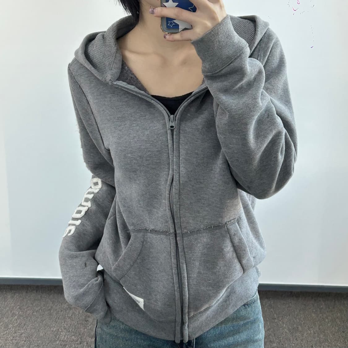 Abercrombie 아베크롬비 사이드로고 그레이 후드집업 상품이미지1