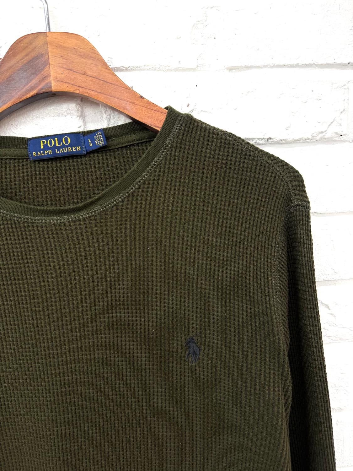 폴로 카키 와플니트 상품이미지4