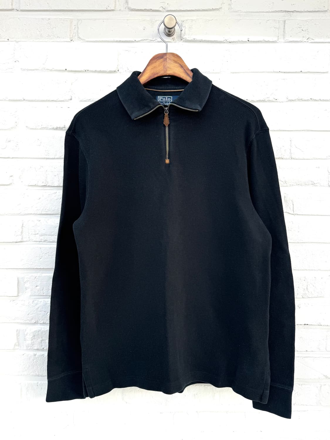 폴로 블랙 반집업 니트 상품이미지3