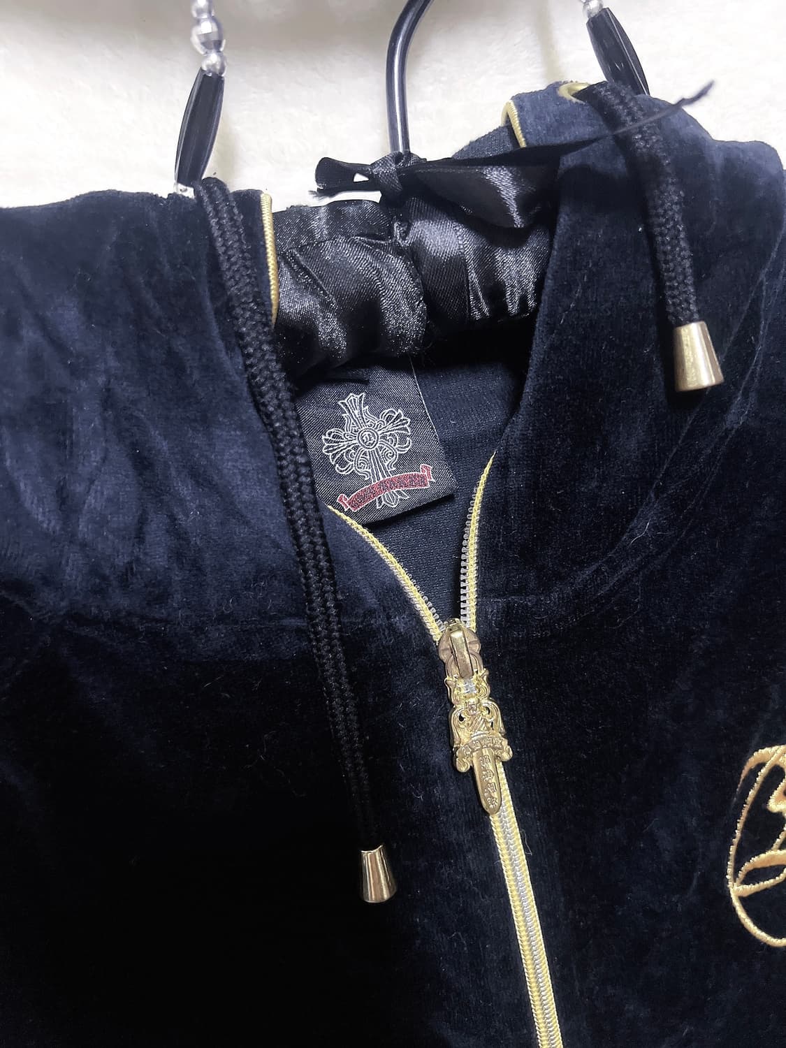 벨벳 후드집업 저지 고스 펑크 y2k 와투케 오네갸루 글리터 그런지 핀터 상품이미지10