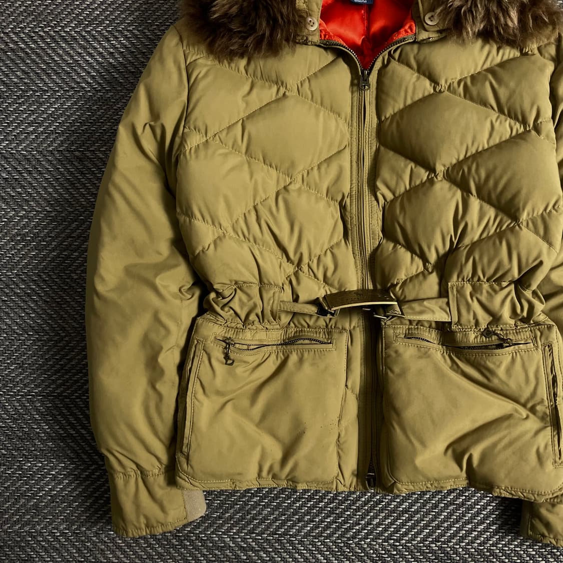 폴로 랄프로렌 우먼스 퀼팅 벨티드 라쿤 다운 패딩y 3006 상품이미지4