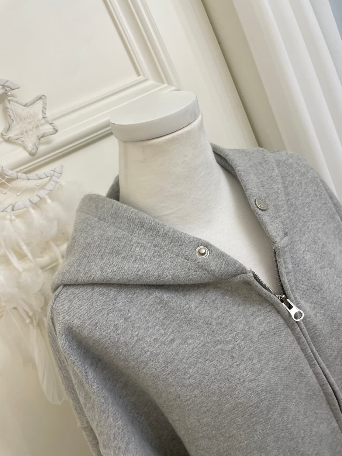 LEE gray basic long over hoode-zip 상품이미지7