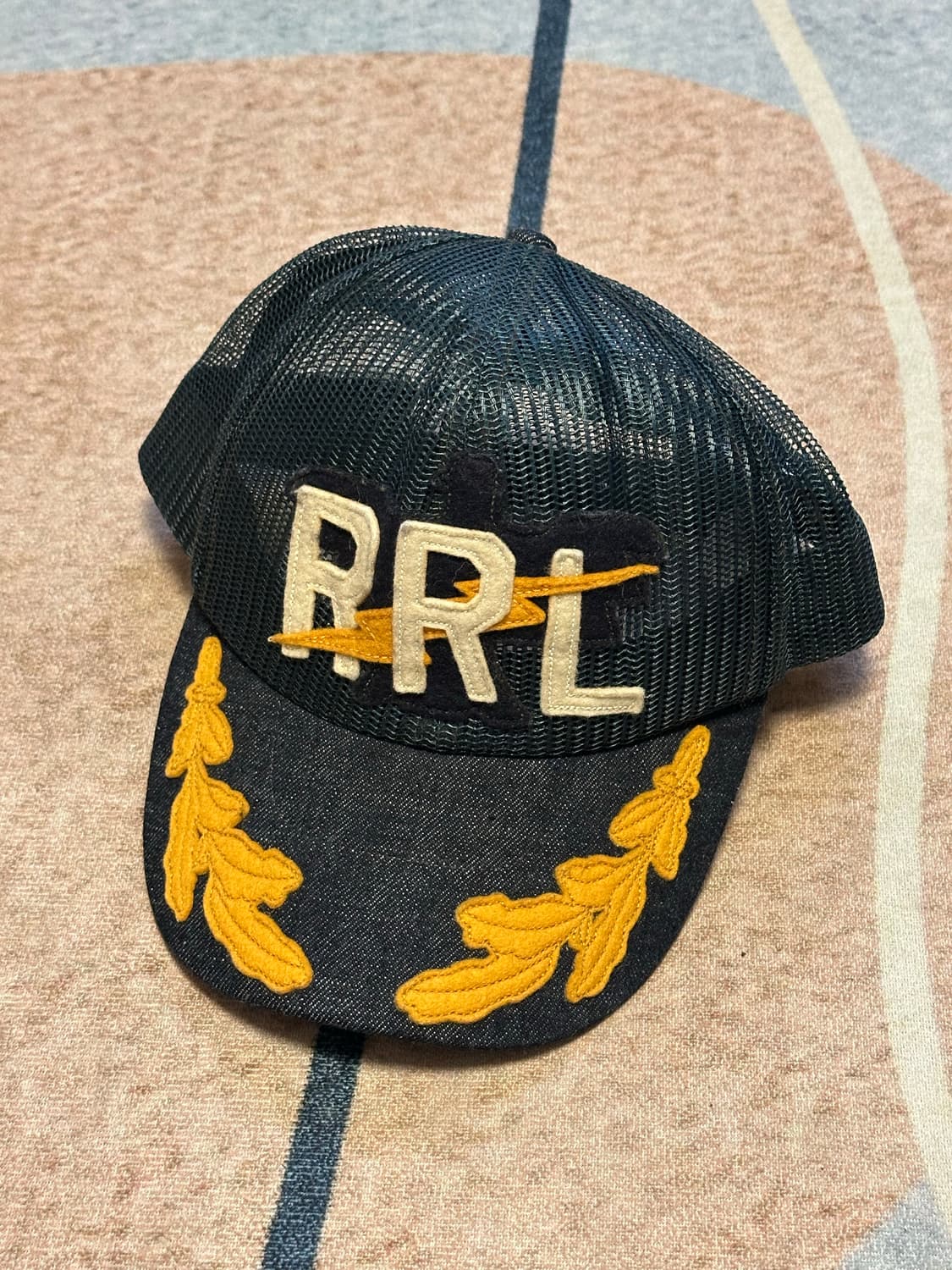 RRL (더블알엘) 월계관 로고패치 메쉬캡 인디고 상품이미지1