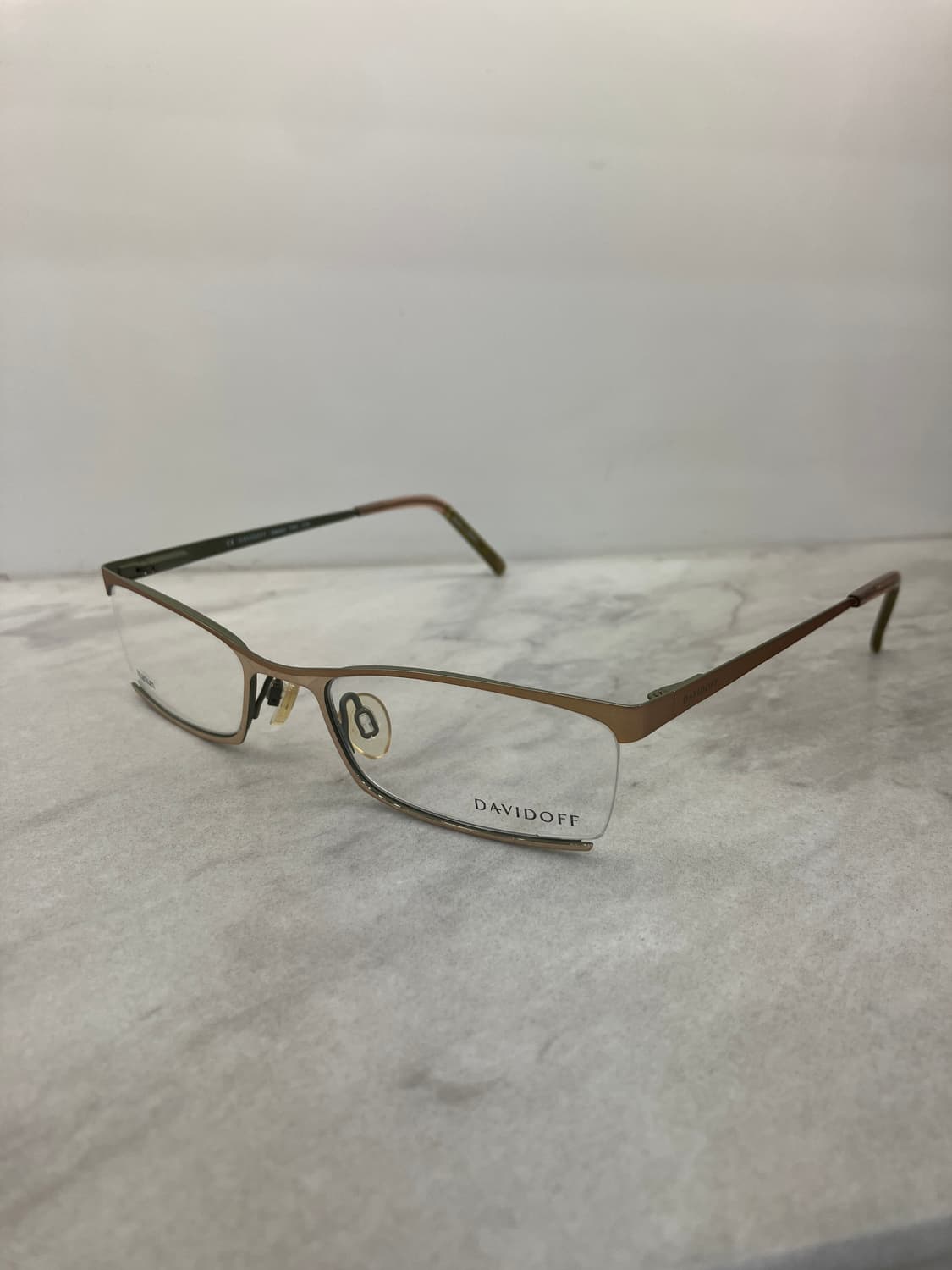 다비도프 Davidoff  엔틱 골드그린 티타늄 스퀘어 반무테 안경 상품이미지9