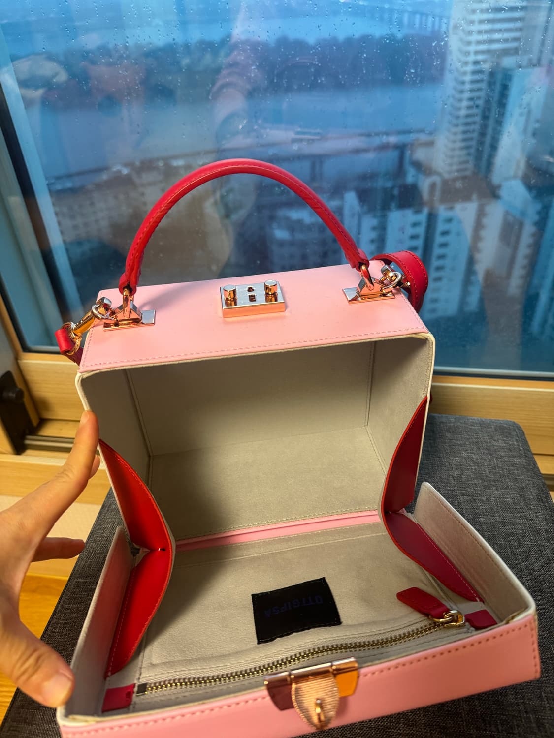 옷집사 드부백 이혜영 기은세 크로스 탑핸들 숄더백 핑크 상품이미지7