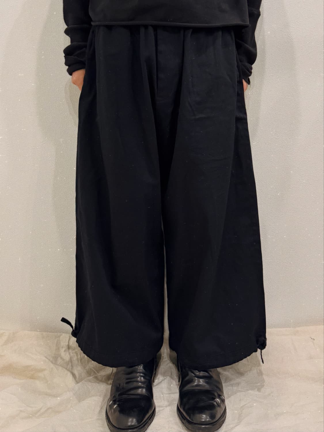 요지야마모토 18aw 코튼 와이드 하카마 팬츠 상품이미지1