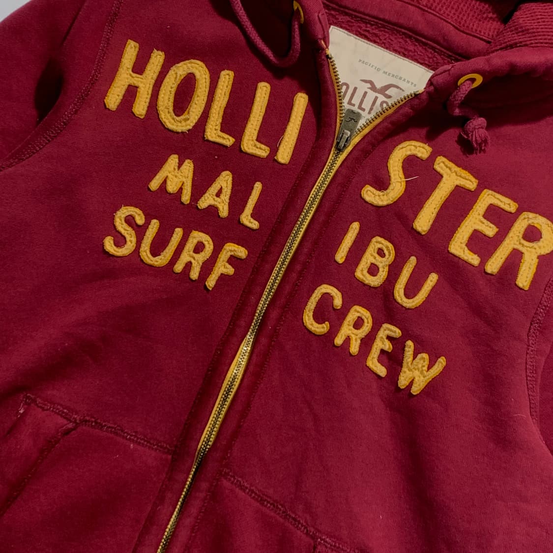 홀리스터 버건디 빈티지 후드집업 상품이미지2