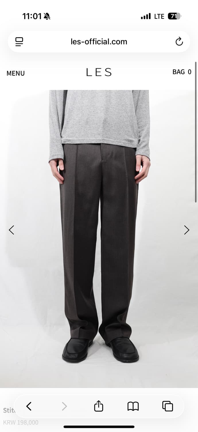 les Stitch crease trouser (port) 2사이즈 상품이미지1