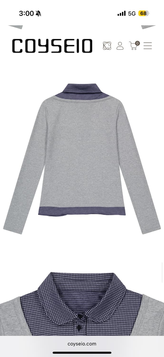 reversible collar longsleeves melange gr 상품이미지2