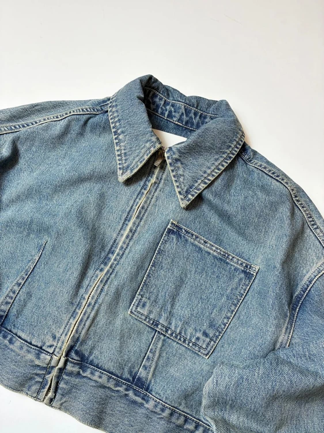 플랙 PLAC 22ss 크롭 오버핏 데님 트러커 자켓 PN8424 상품이미지2