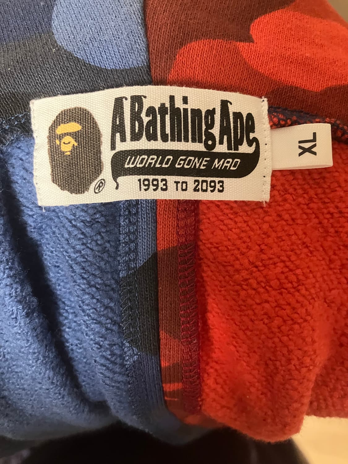 베이프 컬러카모 타이거 샤크후드집업 XL 상품이미지7