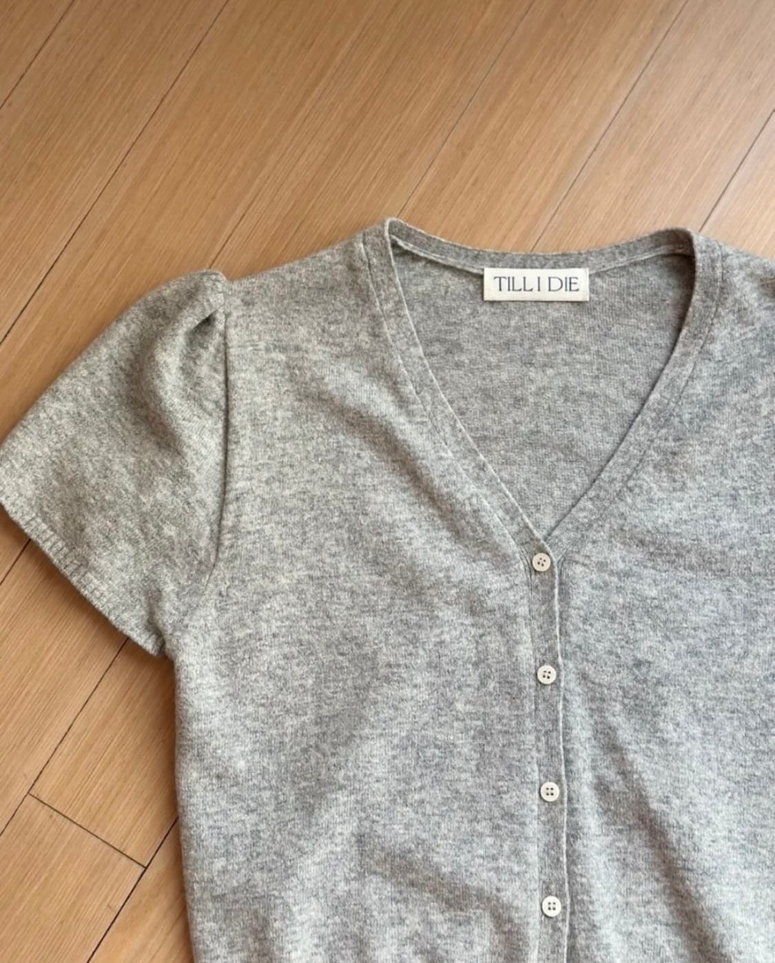 틸아이다이 소프트 울 하프 슬리브 가디건 그레이 상품이미지5