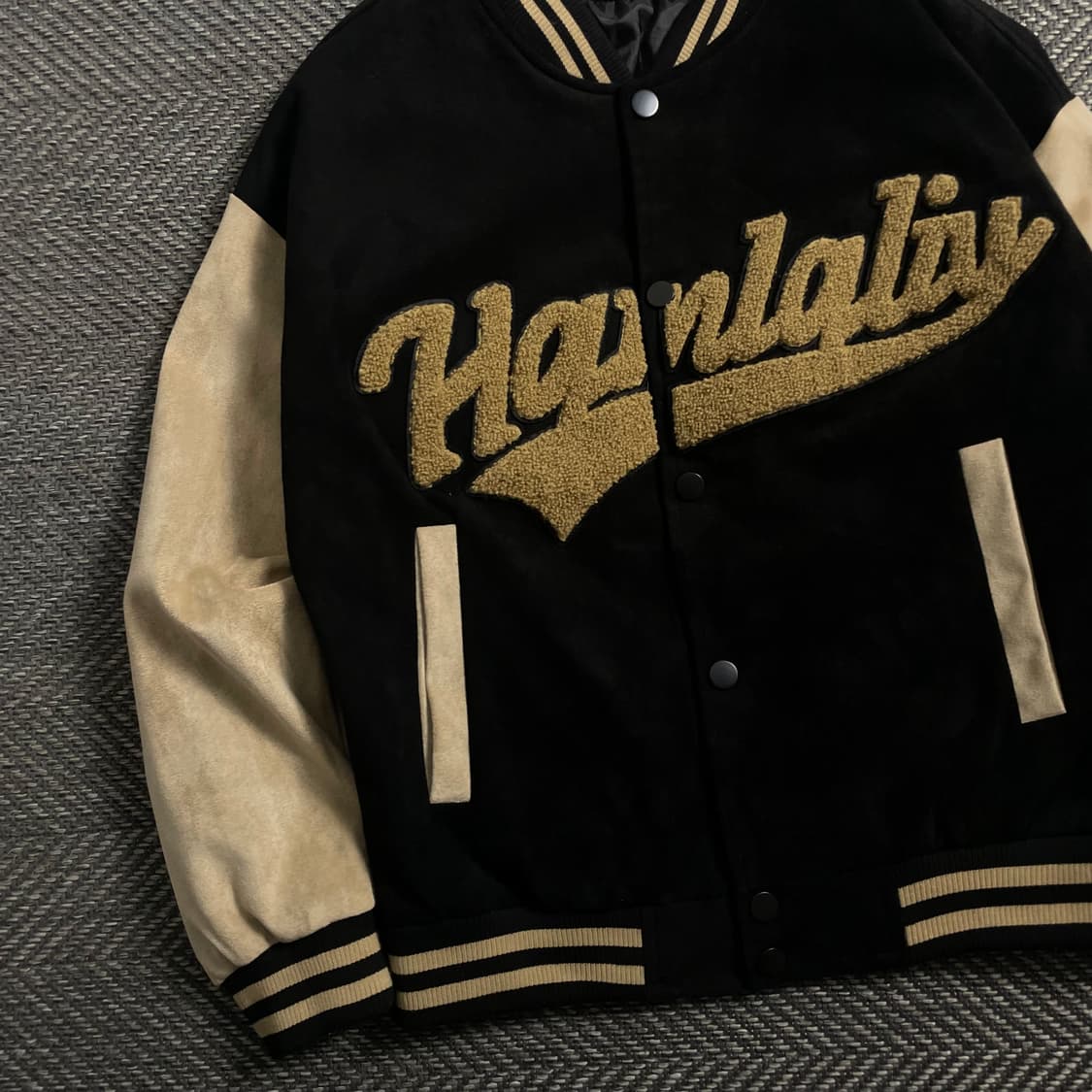 빈티지 Hanralis 빅로고 스웨이드 스타디움 자켓 y 4163 상품이미지4