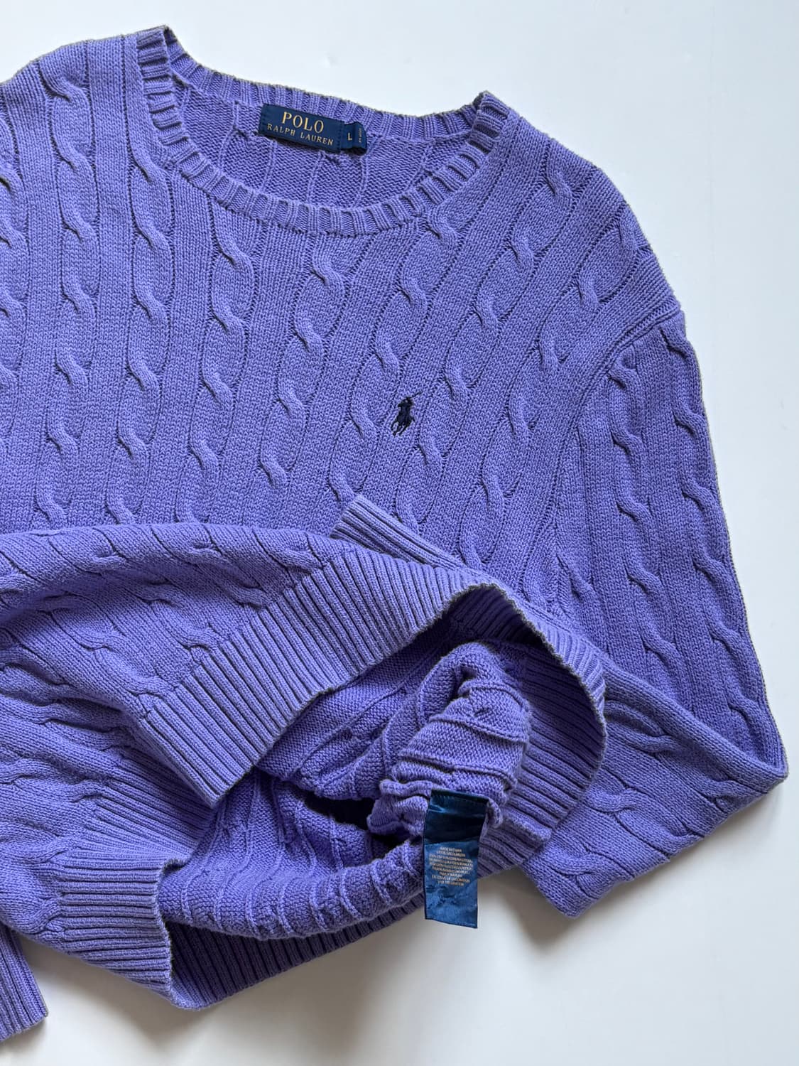 Polo 폴로랄프로렌 신형라벨 퍼플 케이블 니트 상품이미지2