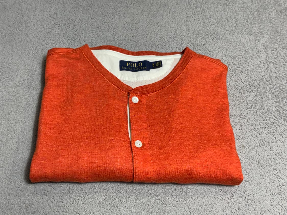 M 100-105 polo 폴로 랄프로렌 오렌지 헨리넥 니트   상품이미지1