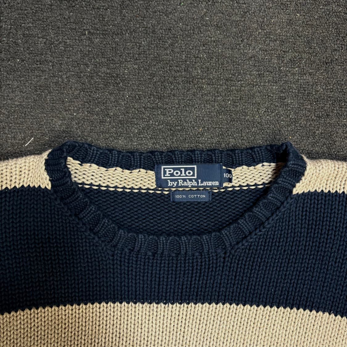 90s 폴로 랄프로렌 단가라 스트라이프 오버핏 니트 스웻셔츠 L 상품이미지5