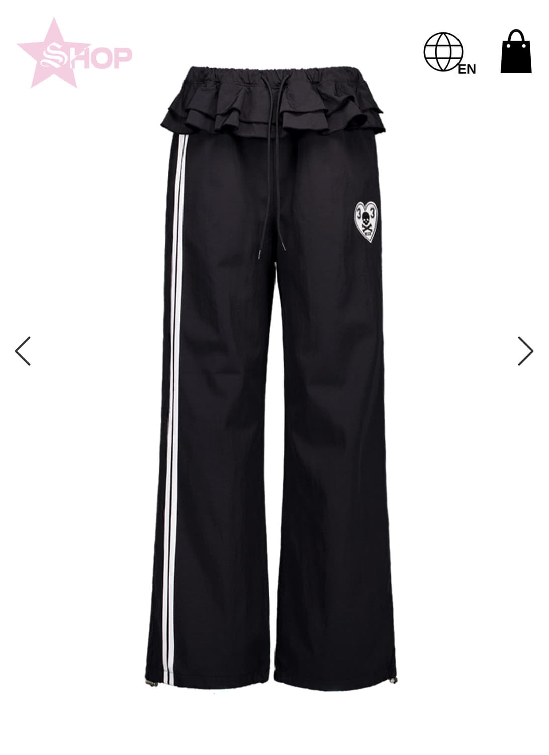 셋업이엑스이 FRILL SPORTY PANTS / BLACK 상품이미지1