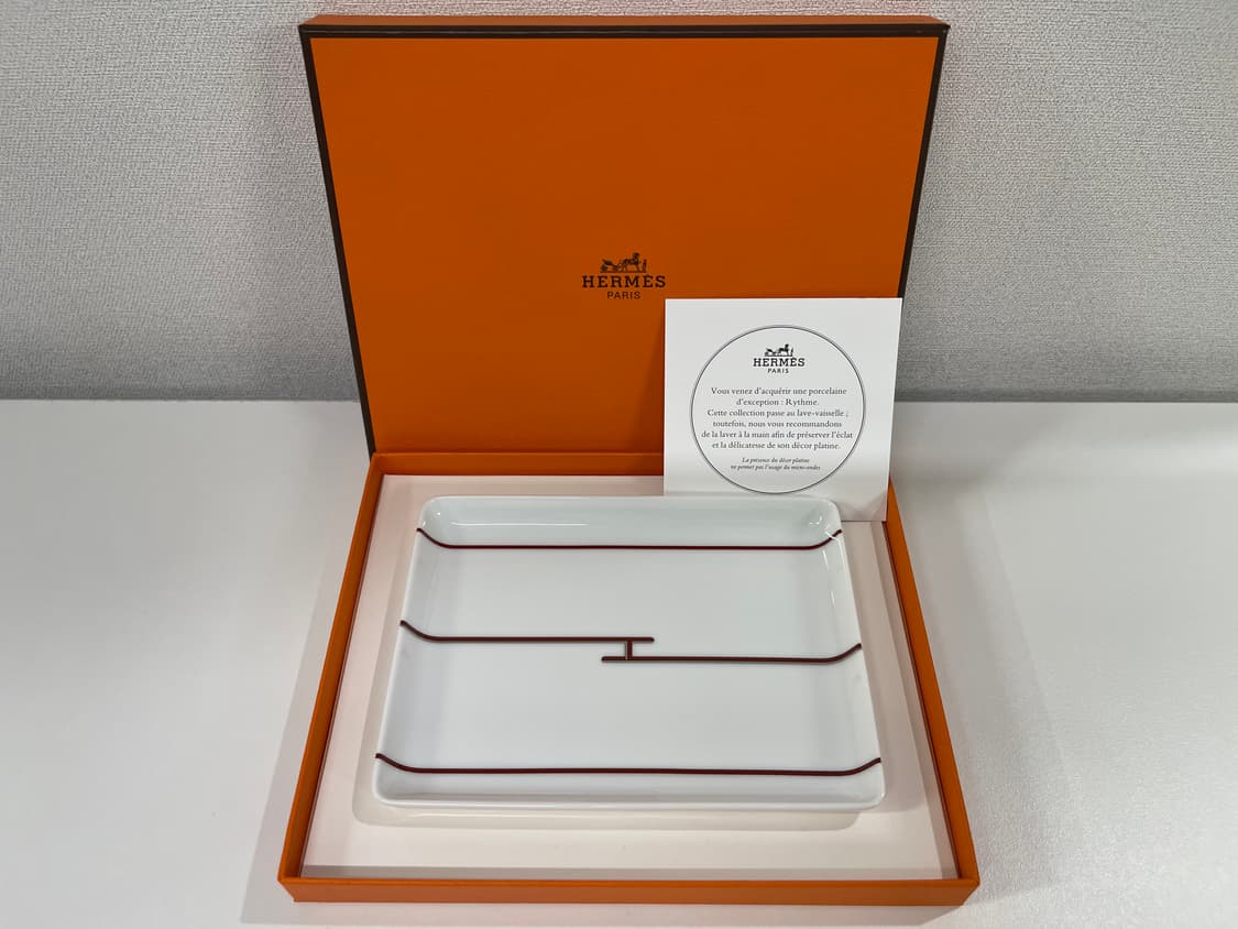 에르메스 리듬 레드 스퀘어 플레이트 1P HERMES 상품이미지5