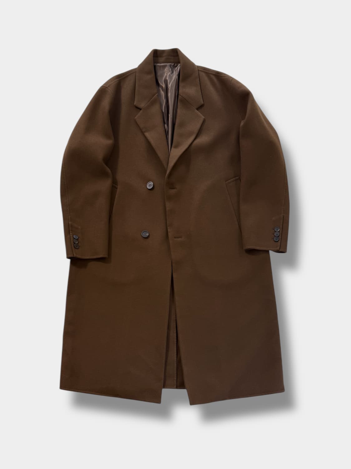 솔리드옴므 23fw 카멜 브라운 캐시미어 울 맥시 코트 상품이미지1