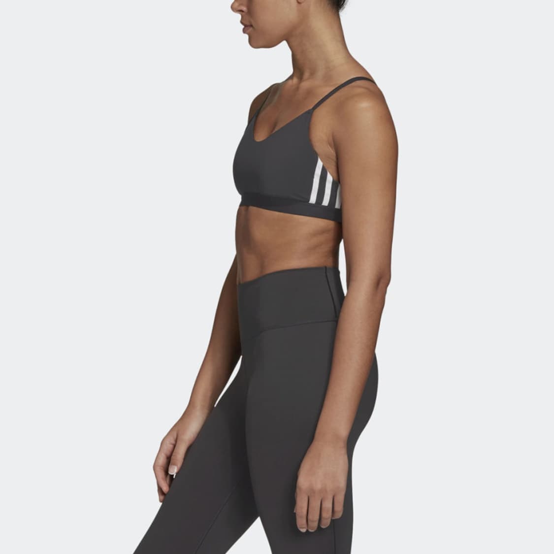 아디다스 올 미 3-스트라이프 라이트 서포트 우먼스 스포츠브라 블랙 상품이미지2