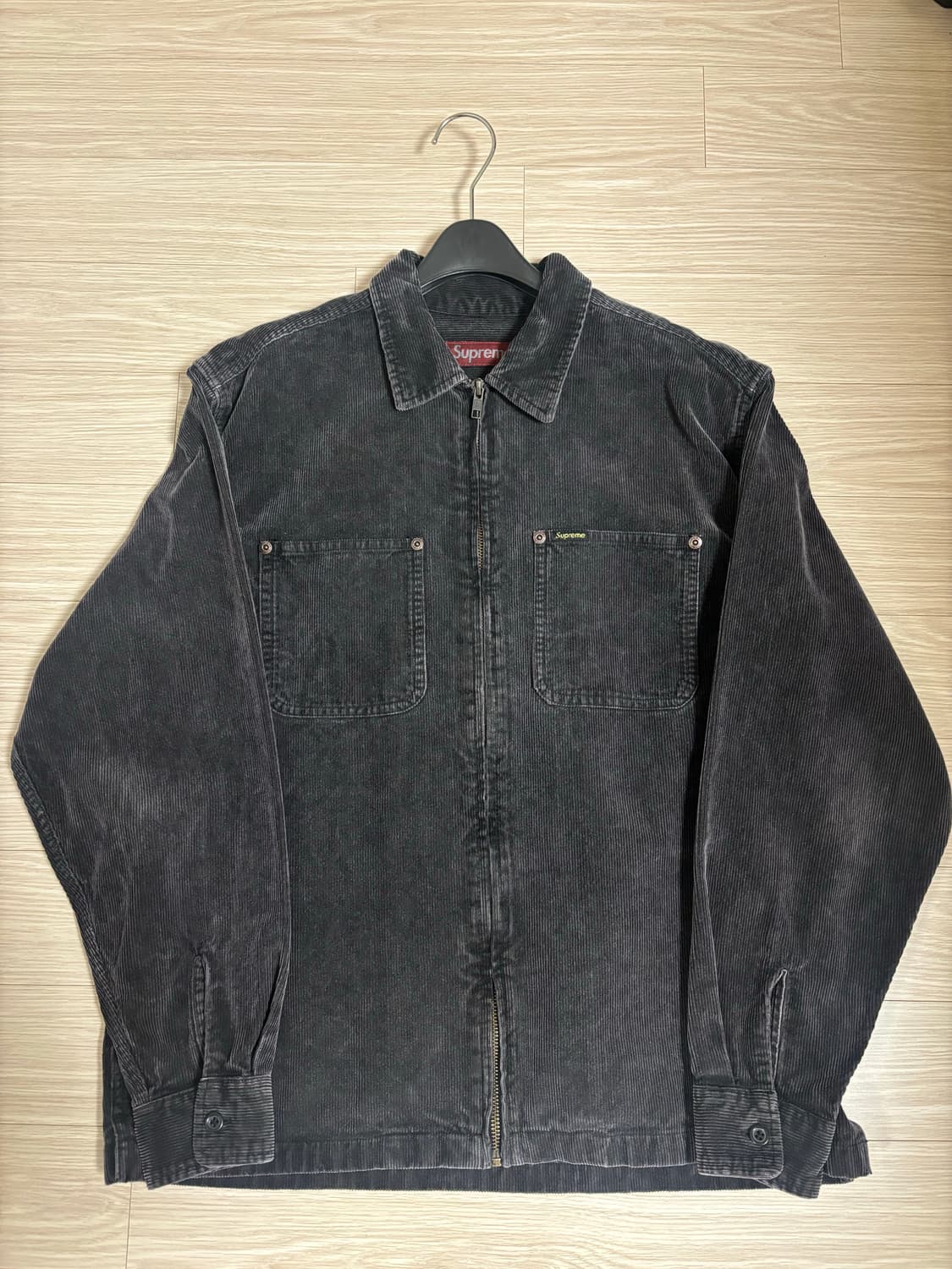 슈프림 워시드 코듀로이 집업 셔츠 블랙 - 24ss 상품이미지2