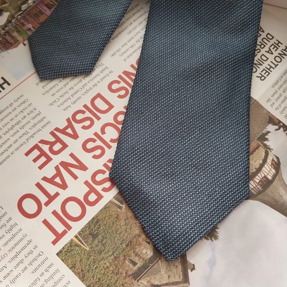 휴고보스 실크 다크블루 슬림 넥타이 7.5cm A~B등급 K1331
 상품이미지4