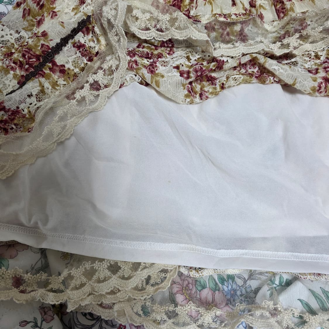 엑시즈팜 일본빈티지)플로럴 레이스 보헤미안 히메갸루st 민소매원피스 상품이미지5