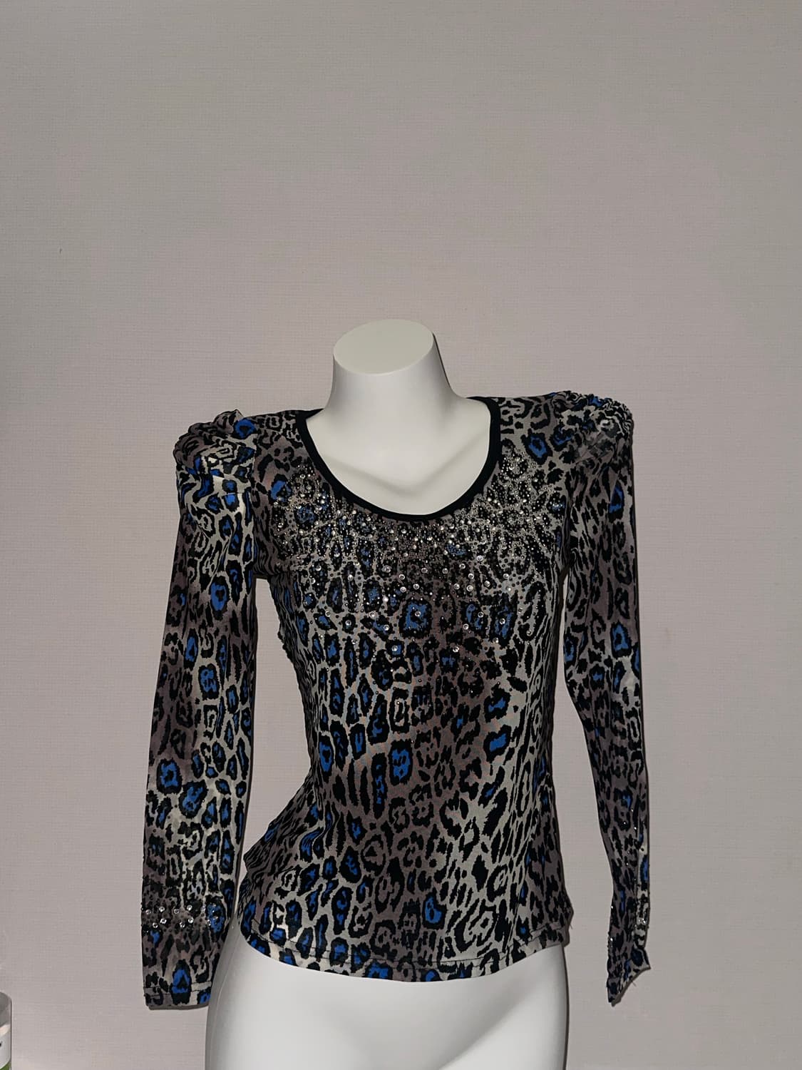 빈티지 갸루 호피 비즈 롱슬리브 상품이미지2