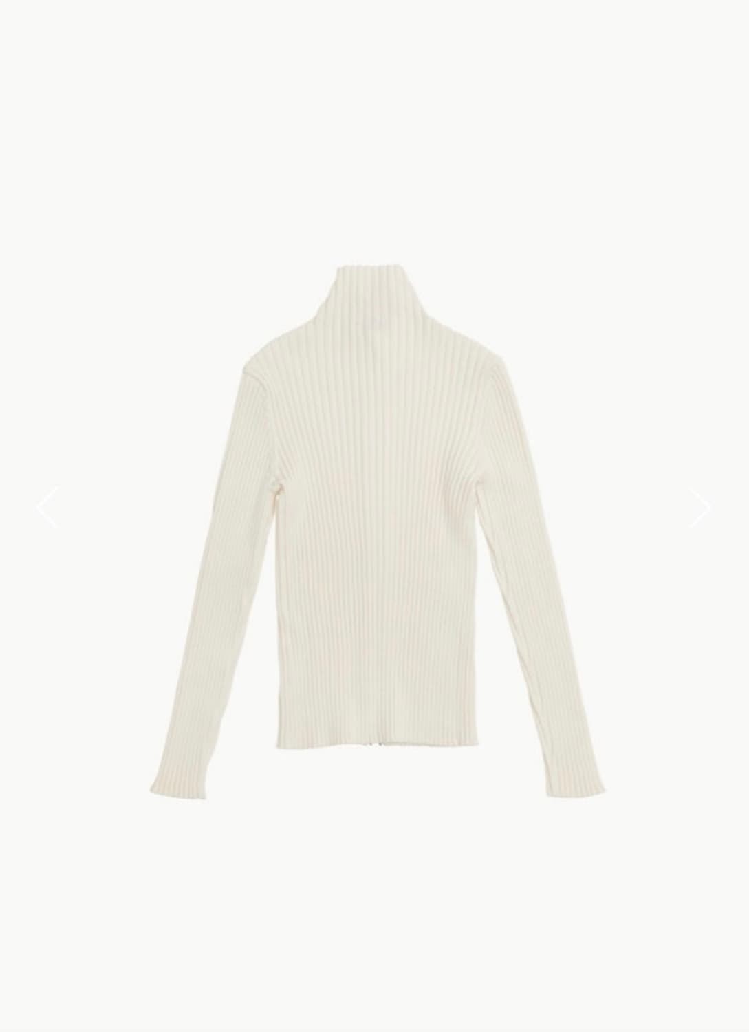 아모멘토 Ribbed high neck cardigan cream 상품이미지1