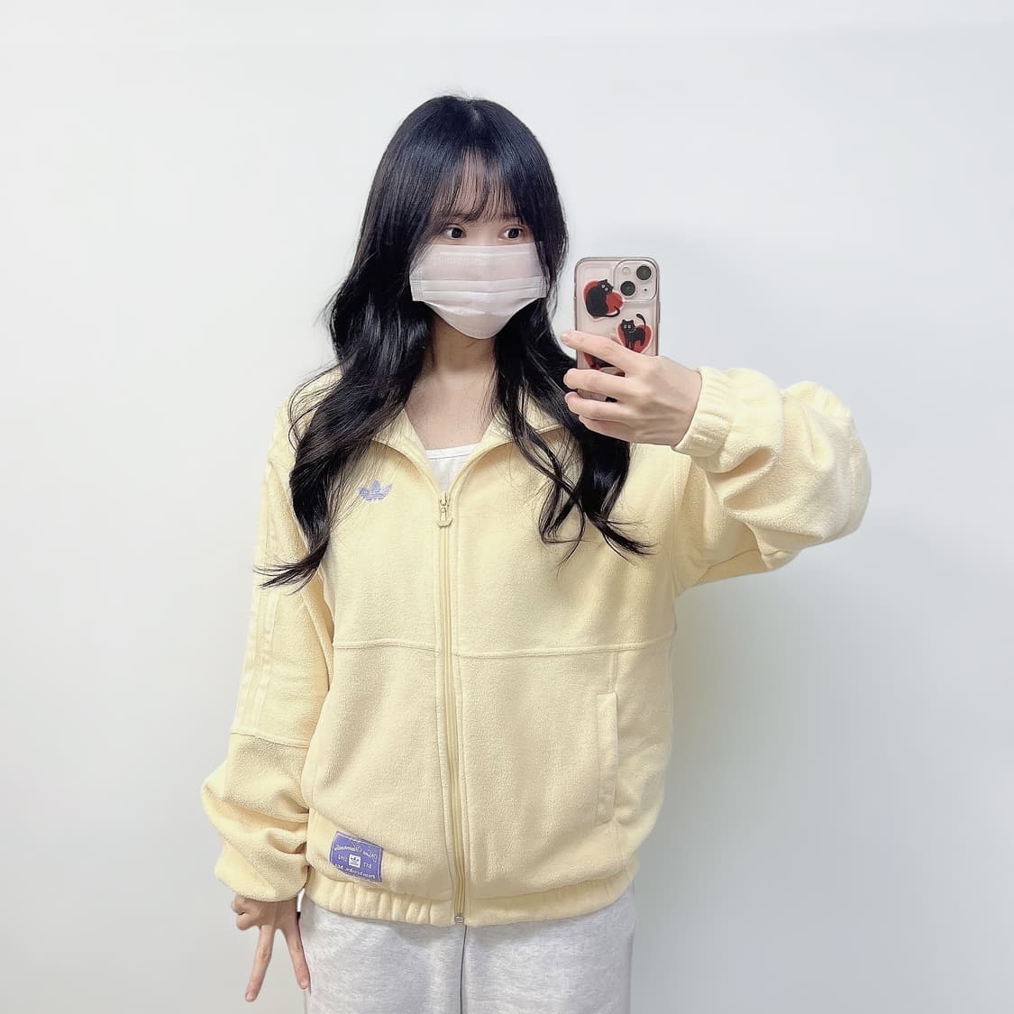 아디다스 파이어버드 노라 후리스 자켓 옐로우 상품이미지1