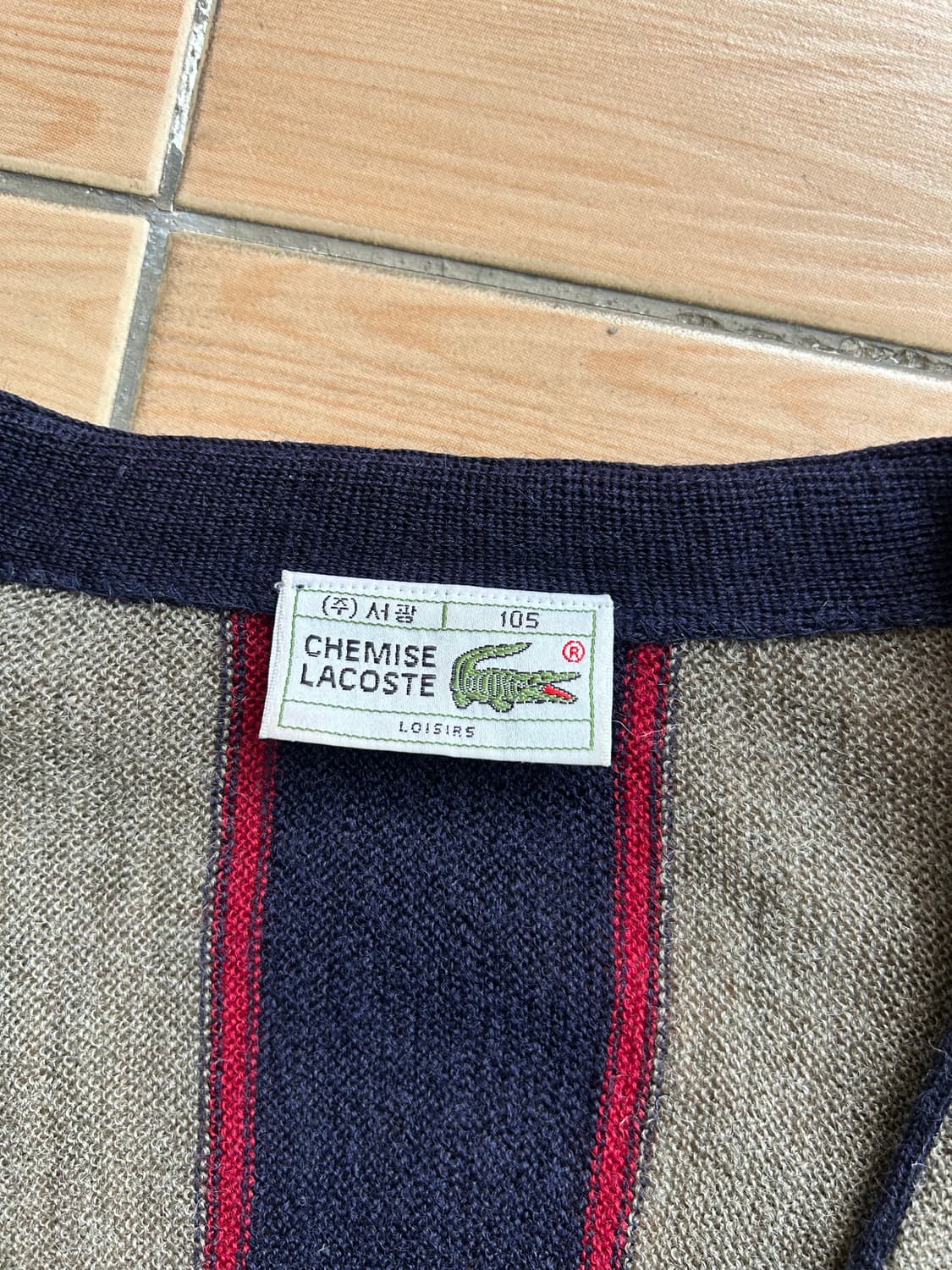 80,90‘s 라코스테 스트라이프 가디건 상품이미지3