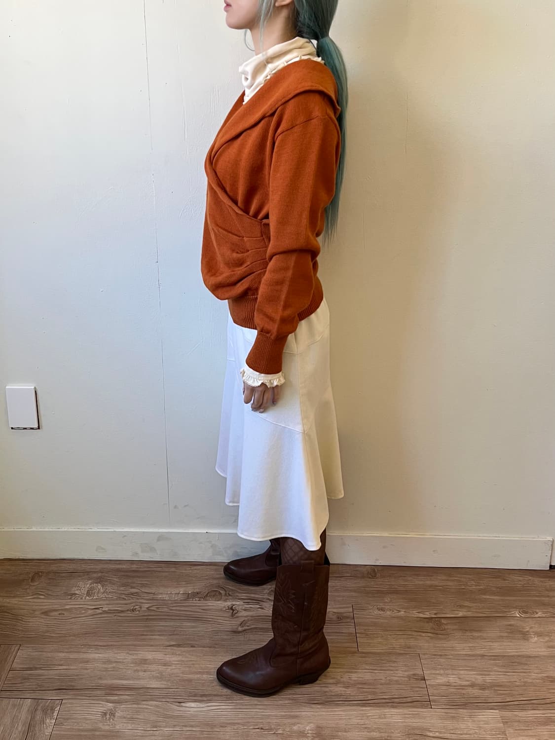 japan vtg 캐시미어 스커트 상품이미지8