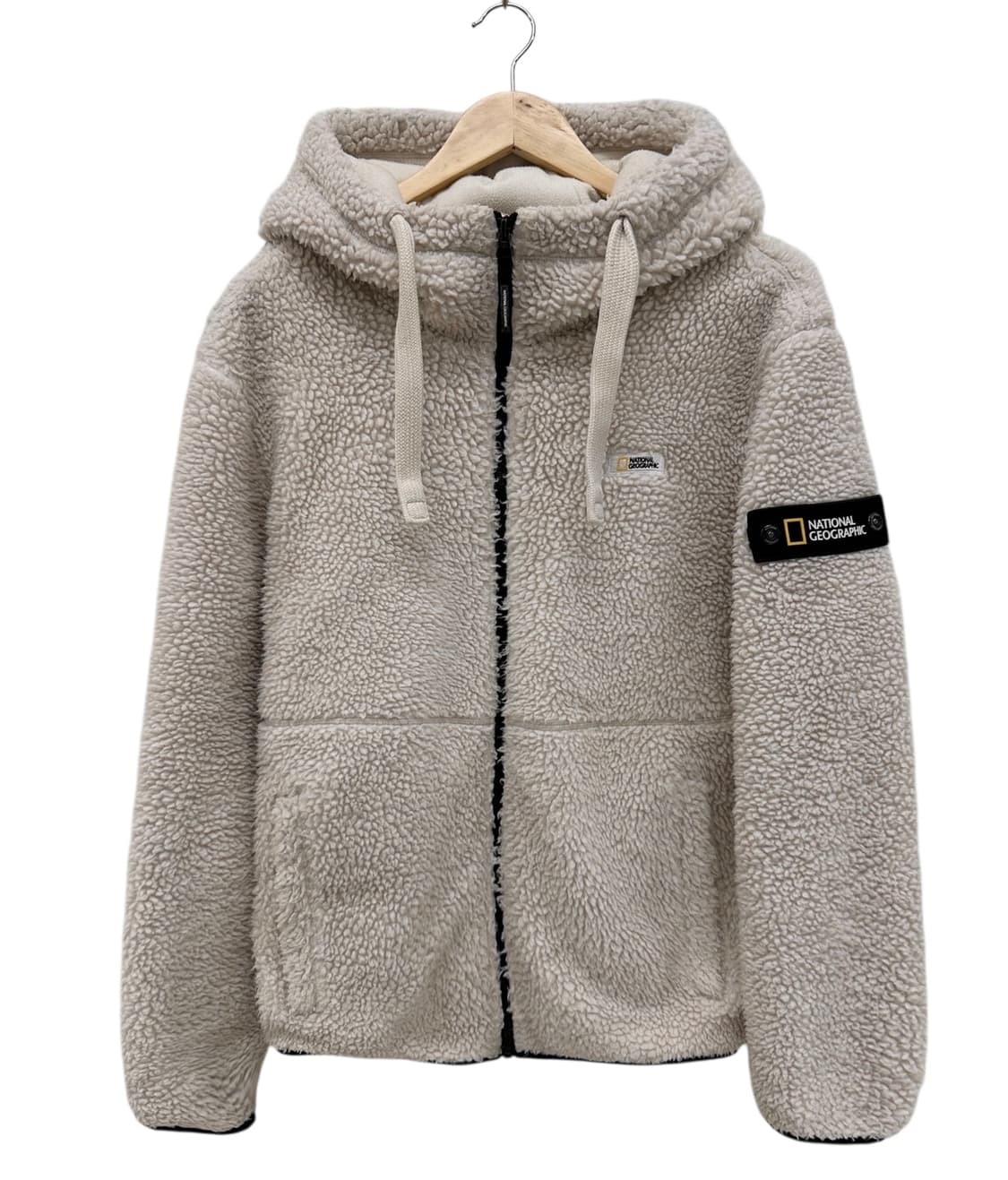 내셔널지오그래픽 뽀글이 플리스 후리스 후드집업 아이보리 (L) 상품이미지1