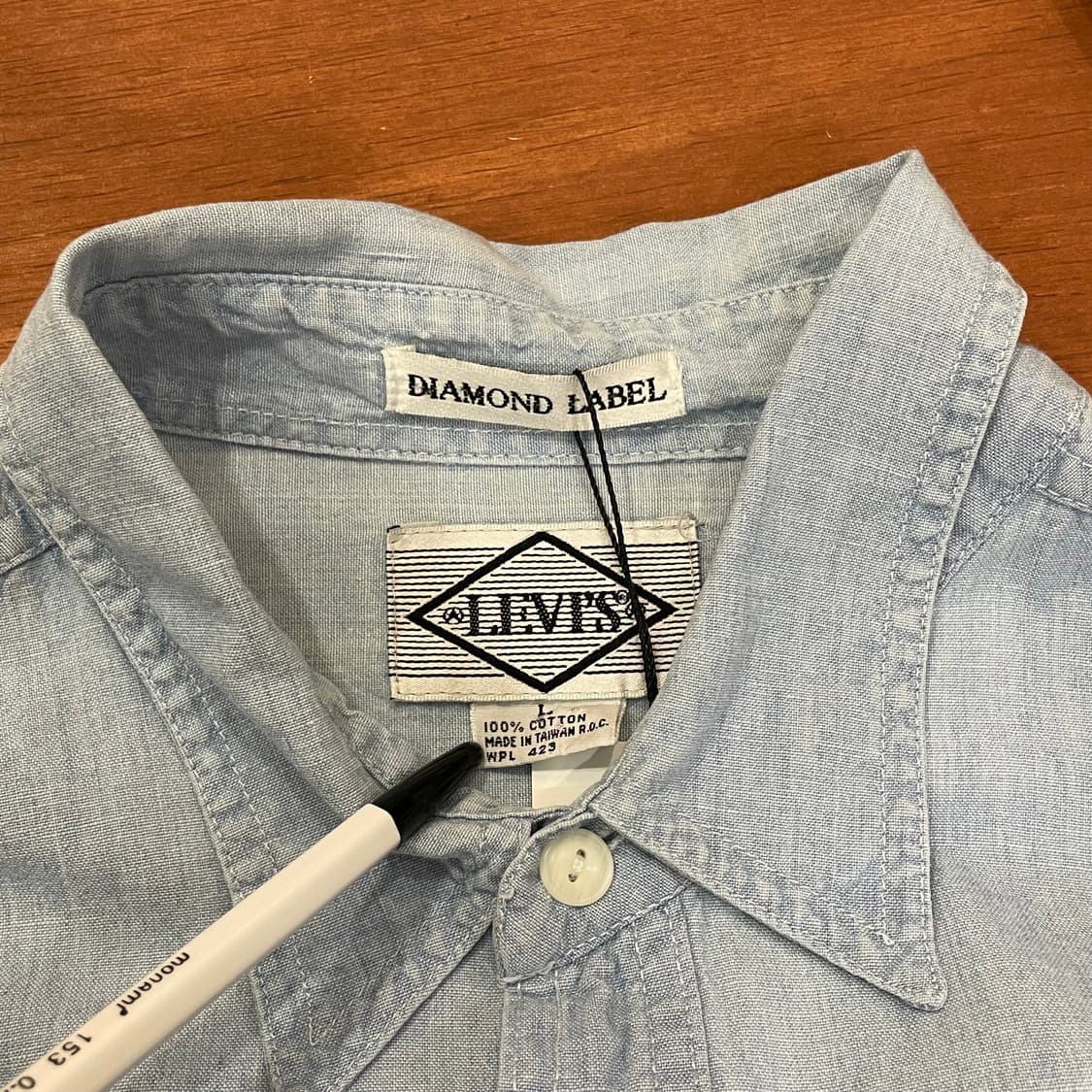 (L) 90s Levi's 리바이스 샴브레이 데님 셔츠 상품이미지8