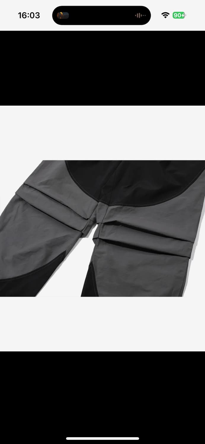 꼼파뇨 라운드 절개 다트 나일론 팬츠 블랙 상품이미지4