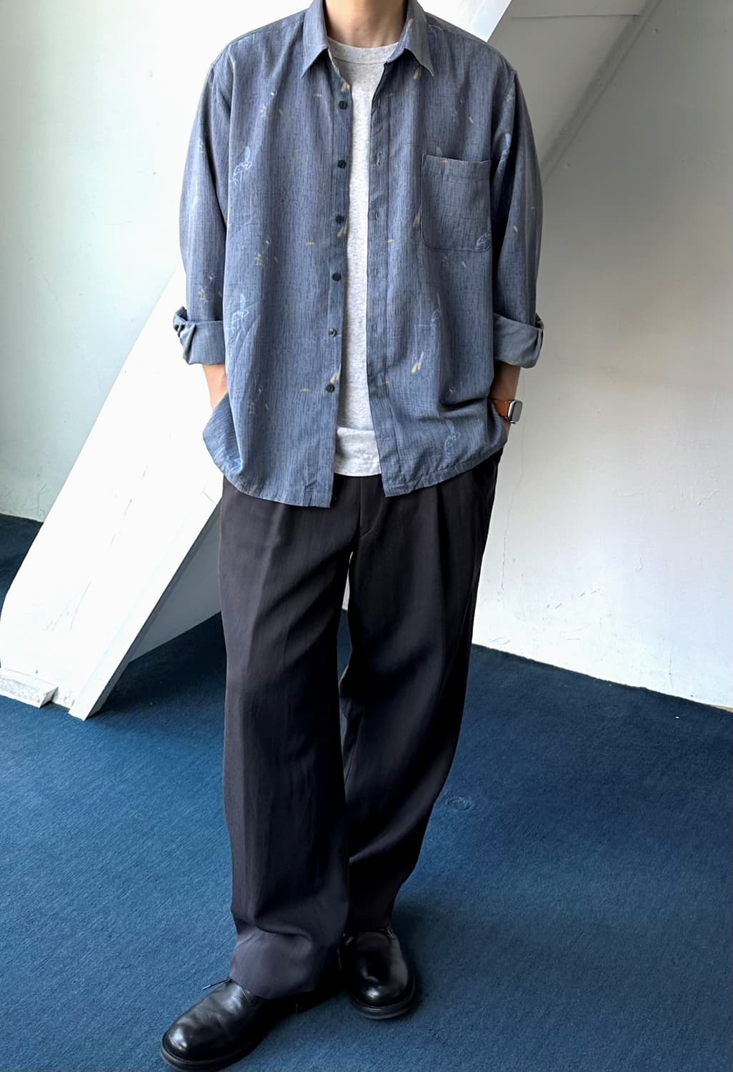 Design pattern fabric L/S shirt 상품이미지10