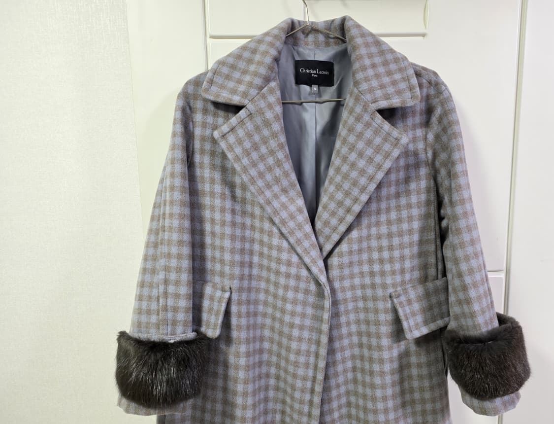 매장판 크리스찬라크르와 심플 울혼방 롱코트 여성 M 상품이미지3