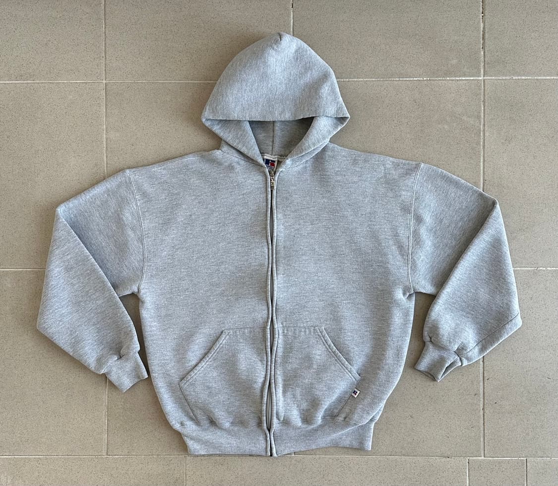 90s 빈티지 러셀 후드집업 그레이 L 상품이미지1