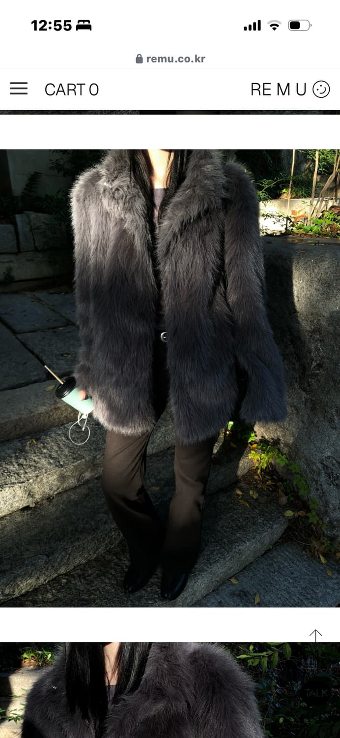 언더스탠딩 퍼자켓 차콜 1회착용 상품이미지2