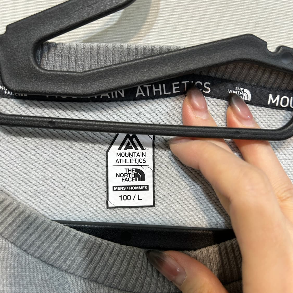 노스페이스 남성 기모 티셔츠 100  상품이미지2