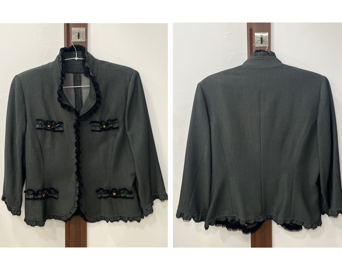 Lovely frill charcoal jacket 상품이미지7
