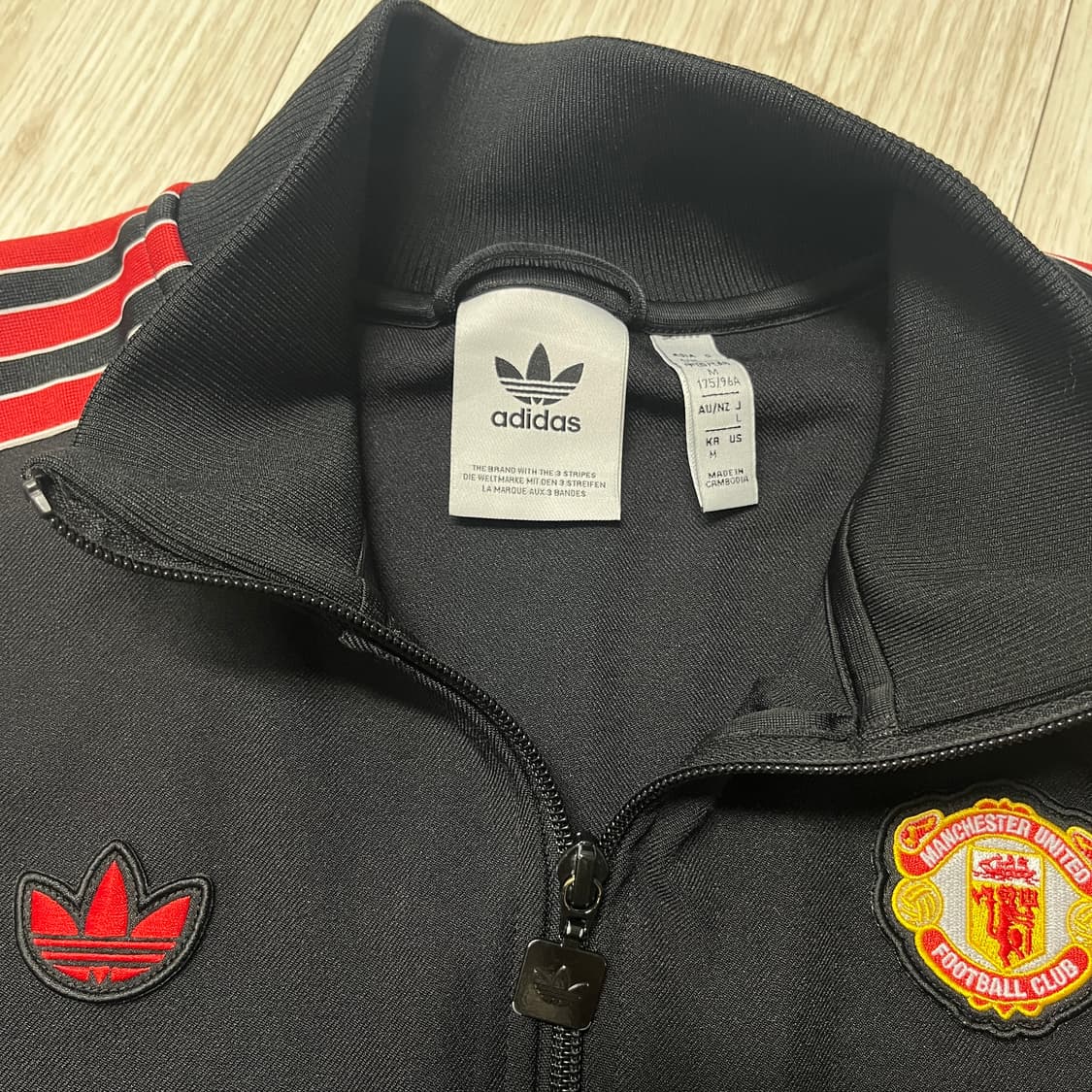 아디다스 맨유 트랙탑 블랙/레드 삼선 m 상품이미지2