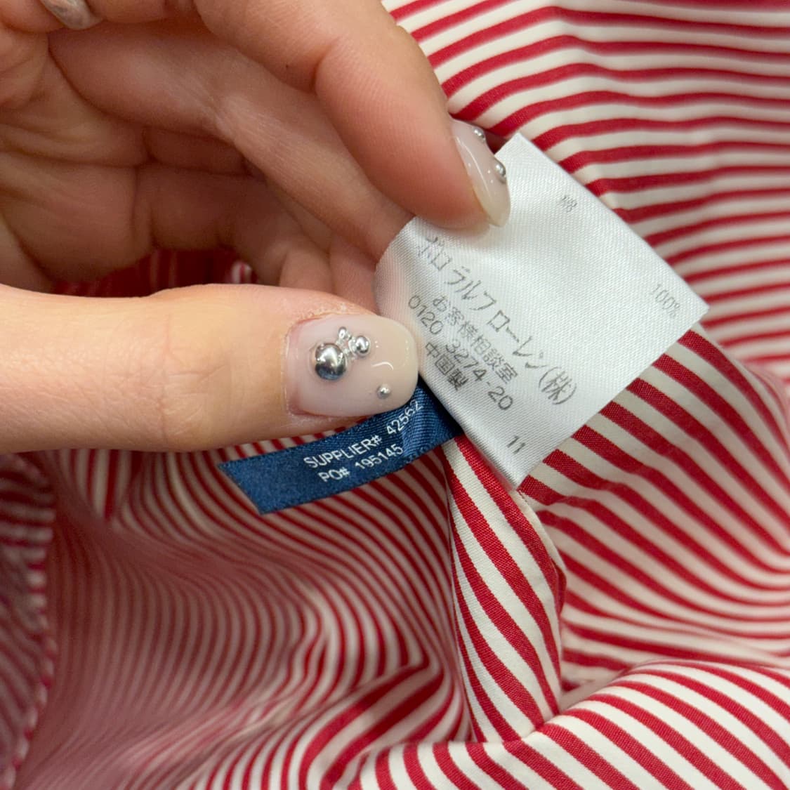 랄프로렌 스트라이프 긴팔 셔츠 클래식 포니 자수 코튼 슬림핏 레드 상품이미지8