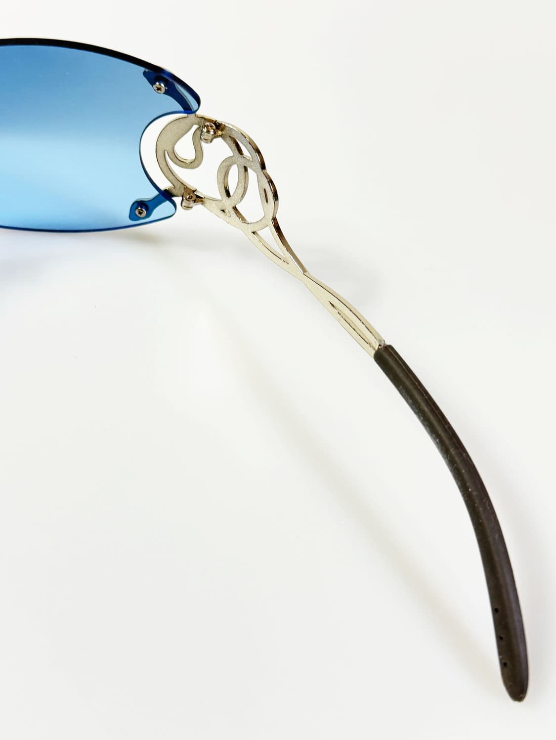 블루 스퀘어 무테 고글 프레임 빈티지 틴트 선글라스 상품이미지6