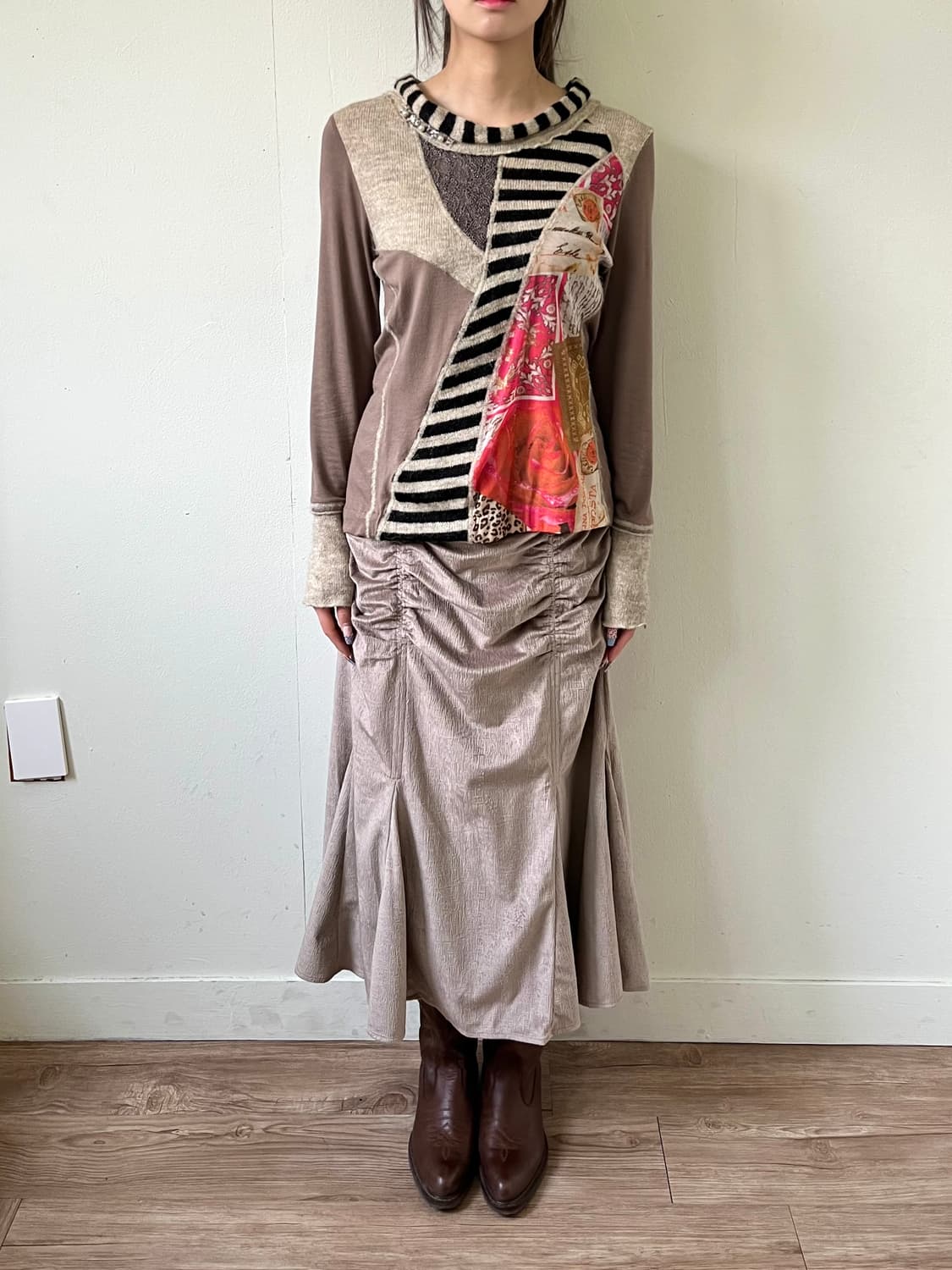 Meiru 셔링 코르셋 롱 스커트 상품이미지8